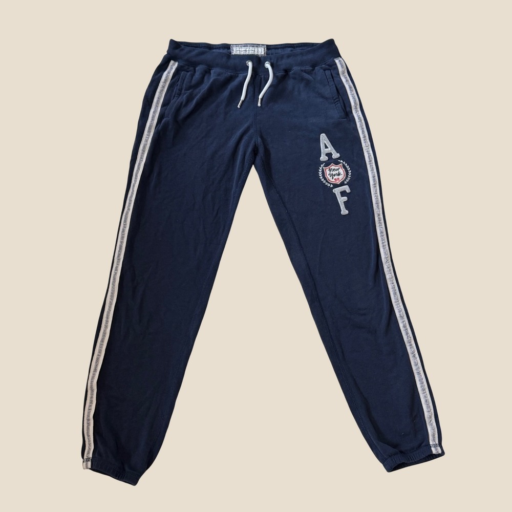 Vintage Y2K Abercrombie & Fitch Womens Navy Blue Low Rise Sweatpants Size Small - Picture 2 of 8